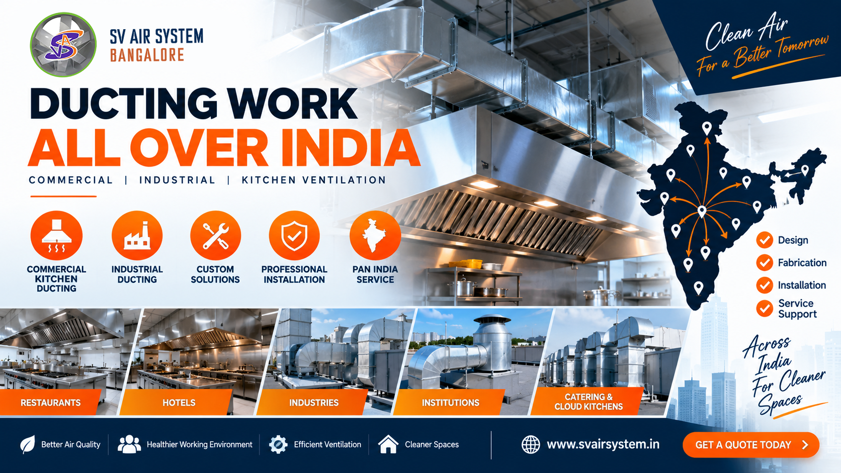 Ducting Work All Over India | Commercial Kitchen & Exhaust Ducting Services