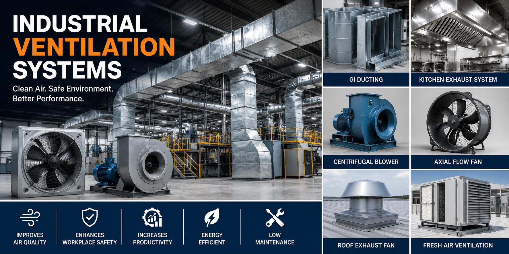 Industrial Ventilation Systems | GI Ducting, Kitchen Exhaust & Fresh Air Solutions | SV Air System